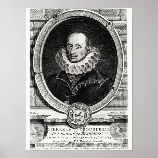 Medallion porträtt, Pierre de Bourdeille Poster (Framsidan)