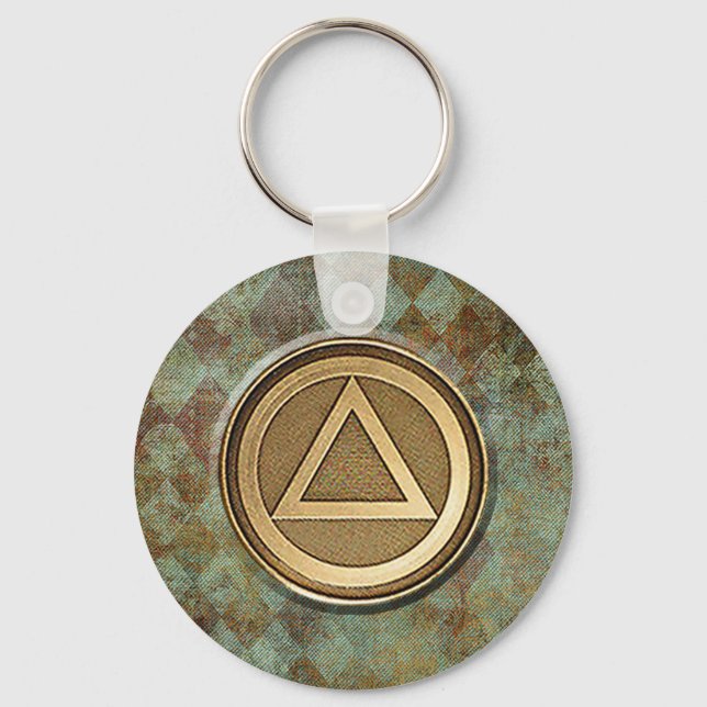 Medallion Recovery Sobriety Sober Keychain Nyckelring (Framsida)