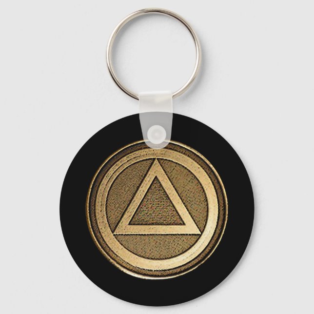 Medallion Recovery Sobriety Sober Keychain Nyckelring (Framsida)