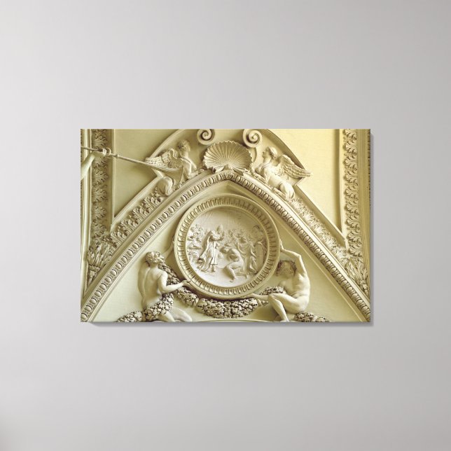 Medallion skildrar Constantis baptism Canvastryck (Framsida)