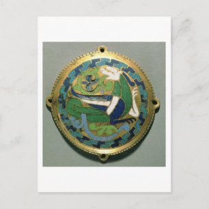 Medallion som skildrar en drake, Fransk, från Conq Vykort