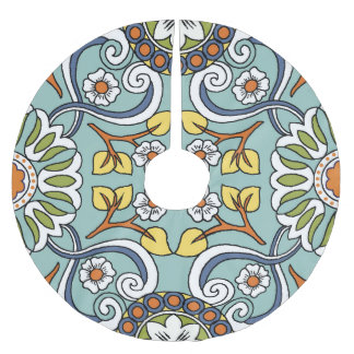 Medallion Turkiska Stil-Vintagen Mönster Julgransmatta Borstad Polyester