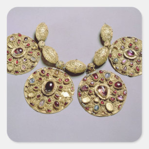 Medallioner från "Barmy Collar" Fyrkantigt Klistermärke