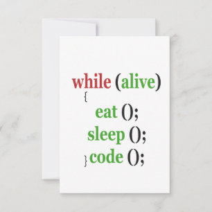 Medan du äter vilo-kod Funny PRogrammer Gift Tack Kort