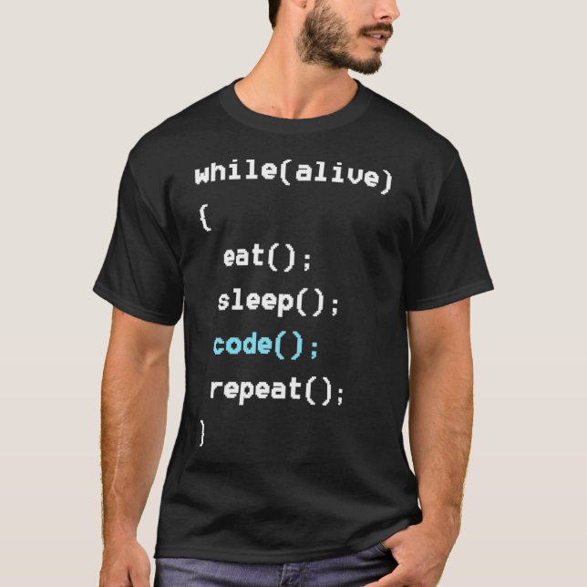 Medan du lever i viloläge, upprepa programmering t shirt (Framsida)