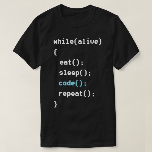 Medan du lever i viloläge, upprepa programmering t shirt (Design framsida)