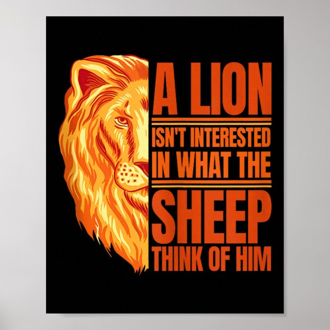 Medan ett lejon inte är intresserad Motivational L Poster (Framsidan)