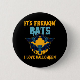 Medan fladdermöss älskar Halloween fullmåne spökli Knapp