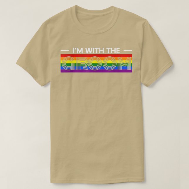 Medan jag är med brudgummen LGBT Gay  T Shirt (Design framsida)