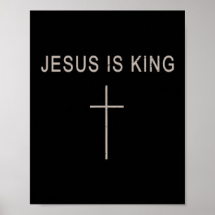 Medan Jesus Kristus Är Kung Minimalist Tro Kristna Poster