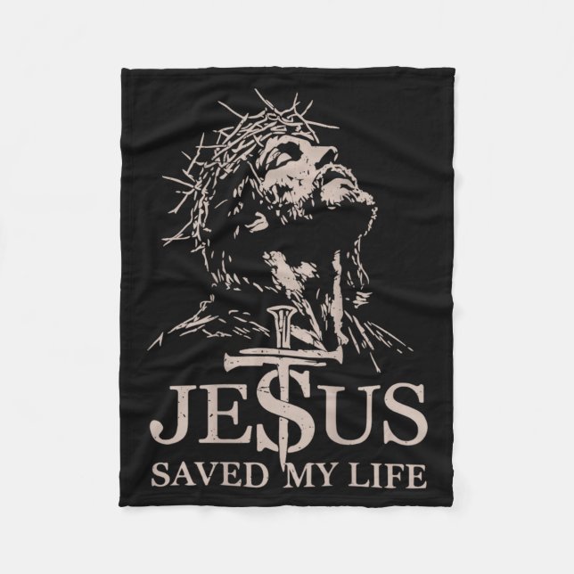 Medan Jesus Kristus Räddade Liv Kristen Grav Fleecefilt (Framsidan)