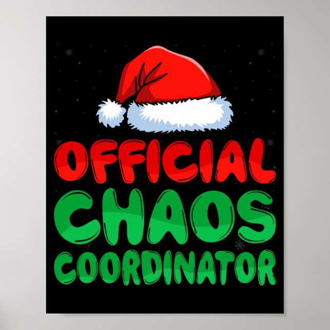 Medan kaoskoordinator jultomte hatt jul firande poster (Framsidan)
