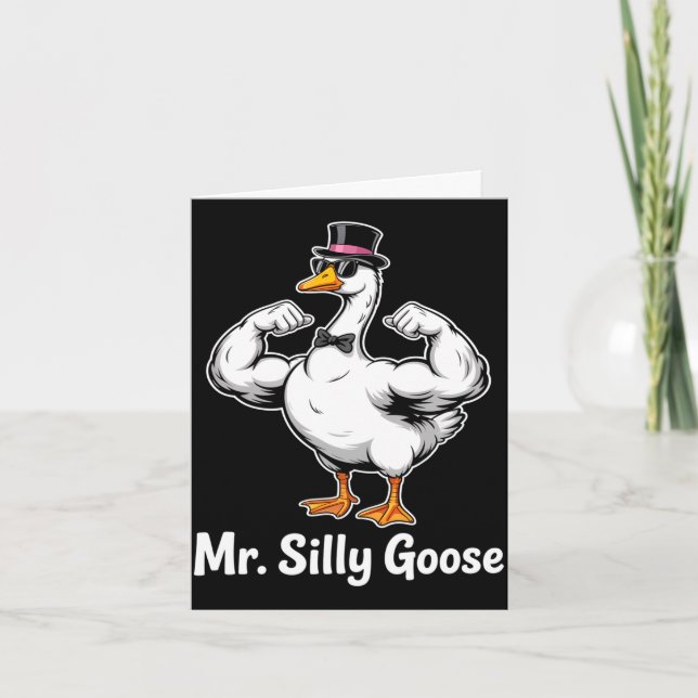 Medan mr silly goose brudgum för att vara bröllopp kort (Framsida)