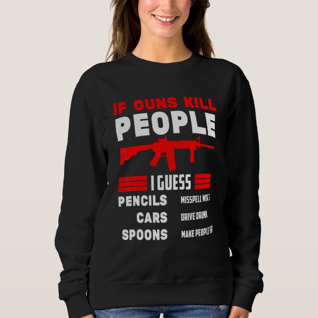 Medan om vapen dödar människor Second Amendment pa T Shirt (Framsida)