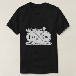 Medan True Eat-kod för viloläge programmerar T Shirt