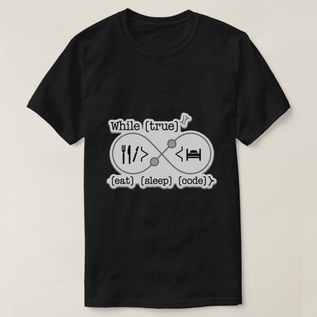 Medan True Eat-kod för viloläge programmerar T Shirt (Design framsida)