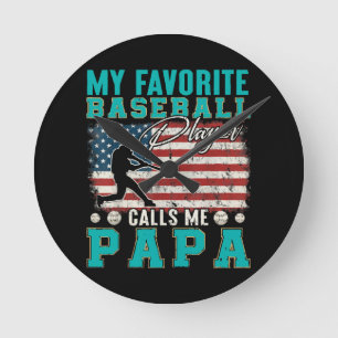 Medans Min Favoritbasebollspelare Kallar Mig Pappa Rund Klocka
