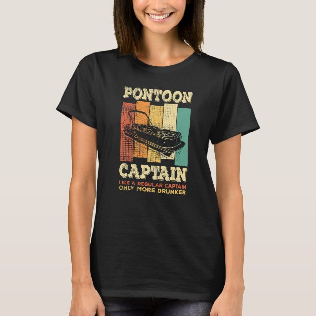 Medans PONTOONBÅT KAPTEN som en vanlig kapten T Shirt (Framsida)