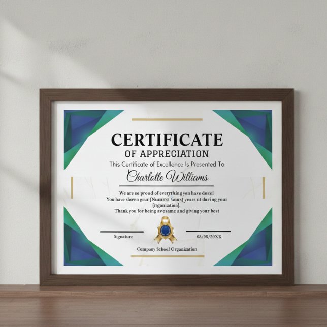 Medarbetar Certifikat för Prestation Utmärkelse (Skapare uppladdad)