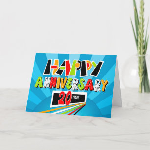 Medarbetarårsdag 20 år Bright Bold Roligt med fets Kort