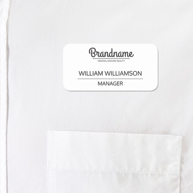 Medarbetare för Logotyp av anpassningsbar Namnbricka (Custom logo employee name tag)