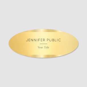 Medarbetare i Elegant Guld Modern Glam Template Namnbricka