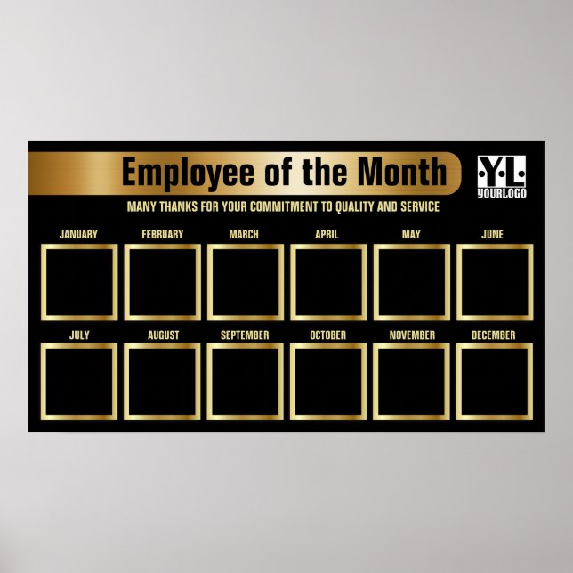 medarbetare i månad 4x4 fotoigenkänningsvisning poster (Framsidan)