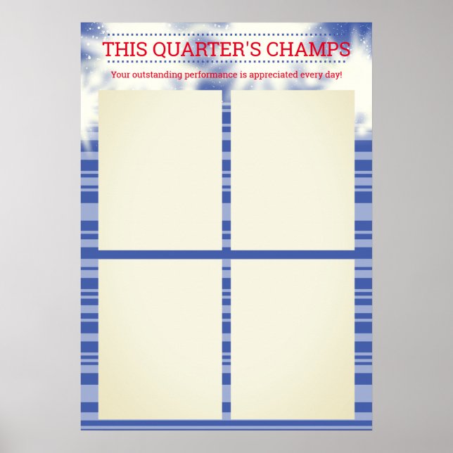 Medarbetare i månaden poster varje kvartal för 8,5 (Framsidan)