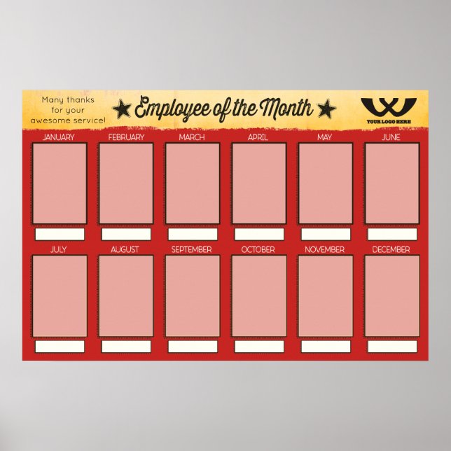 medarbetare i månadens visning för 4 x 6-foton poster (Framsidan)