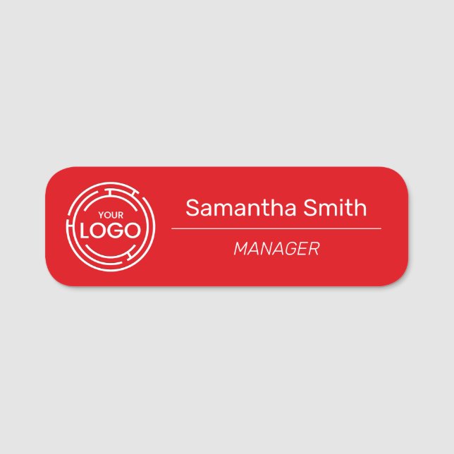 Medarbetare i Red Business Logotyp Namnbricka (Framsida)