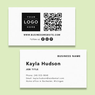 Medarbetare Namn med Logotyp QR-kod för företag Visitkort
