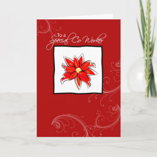 Medarbetare Poinsettia, julkort Helgkort