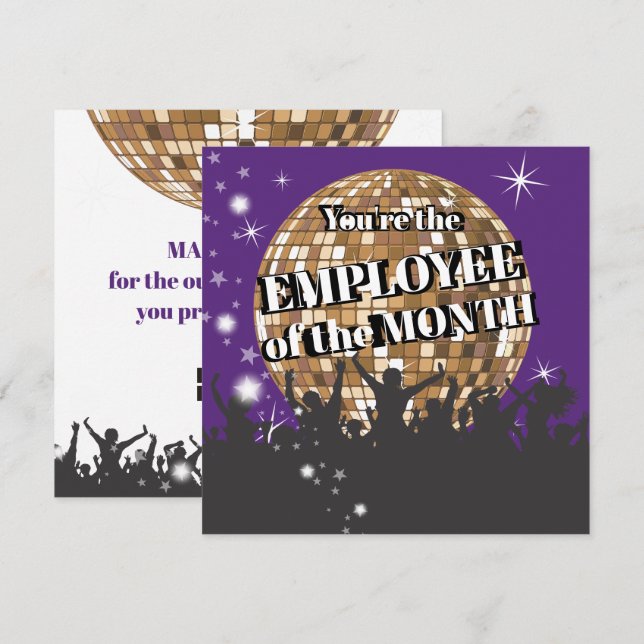 Medarbetare till månadserbjudandekortet inbjudningar (Fram/baksida)