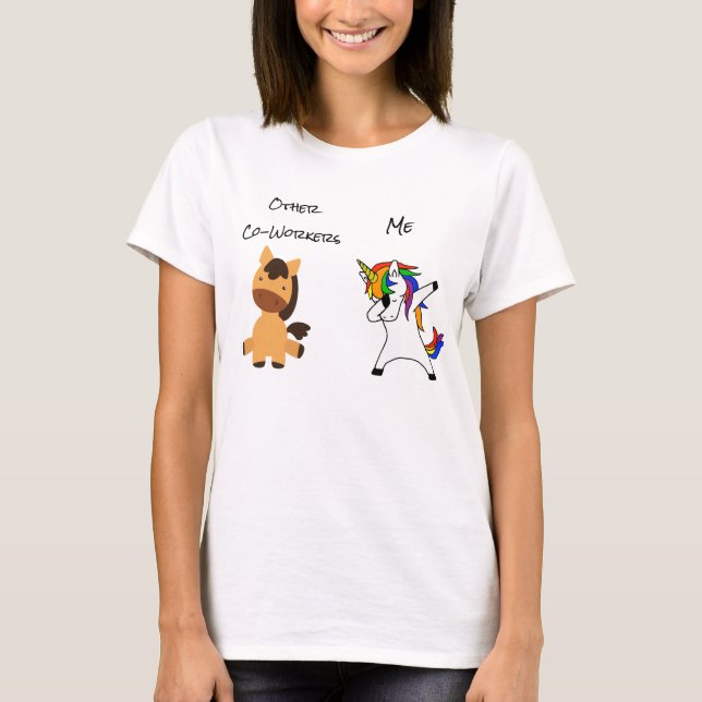 Medarbetare Unicorn Funny Horse HR-gåva T Shirt (Framsida)