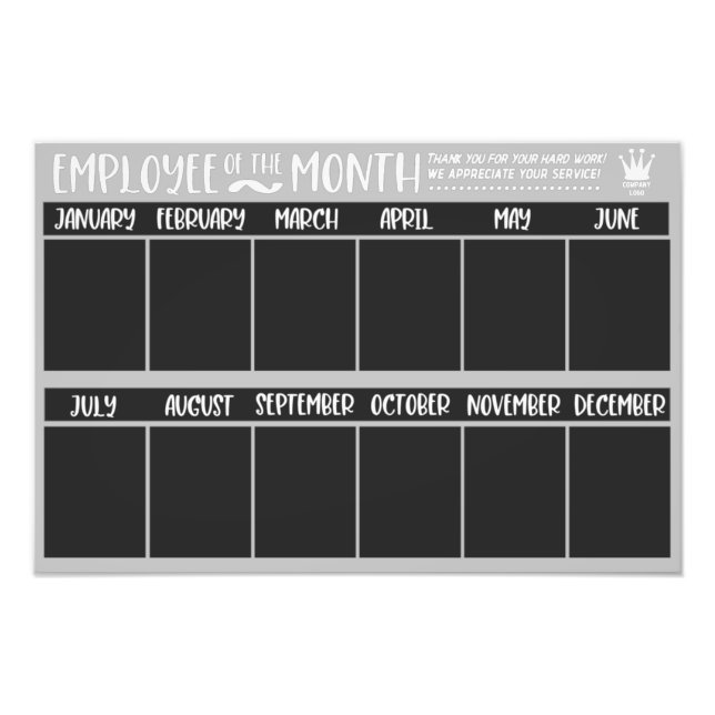 Medarbetare vid erkännande av månadsbelöning fototryck (Framsidan)