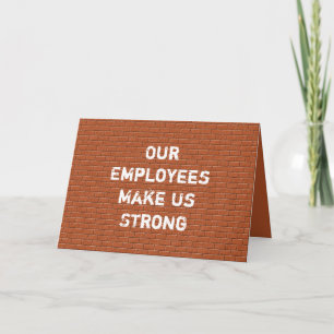 Medarbetaren tackar Red Brick Hard Work Apprecitio Kort