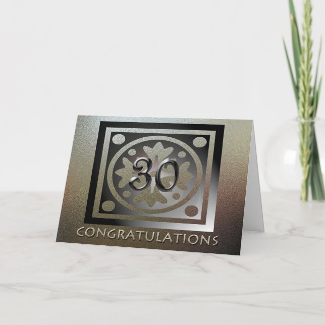 Medarbetares 30-årsdag Elegant Golden Kort (Framsida)