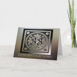 Medarbetares 33:e årsdag Elegant Golden Kort