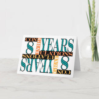 Medarbetares 8-årsdag-Grattisar Mosaic Kort