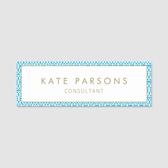 Medarbetares Märkre Söt Blue Gräns Namnbricka (Framsida)