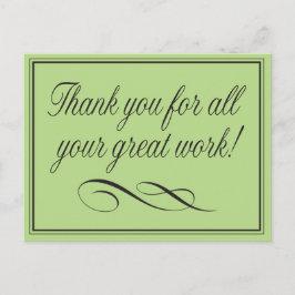 Medarbetares Tack för Underbart arbete Vykort