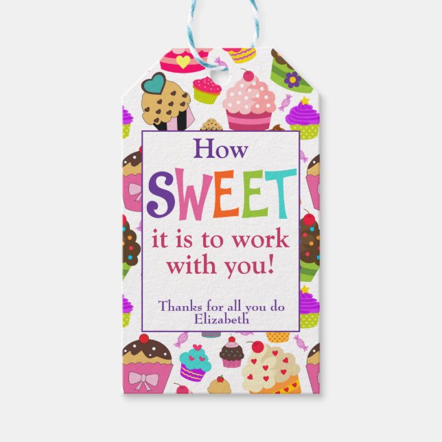 Medarbetarkollega Sweet Cupcoa Presentetikett (Framsidan)