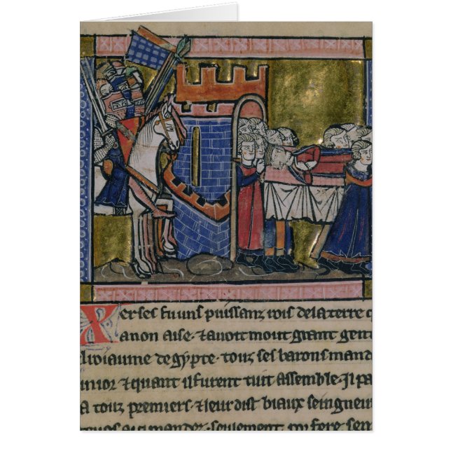 Medborgare av Edessa betalar vördnad till Baldwin Hälsningskort (Framsidan)