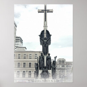 Medborgare i Krig, staty, kristkyrkan New Zeal Poster