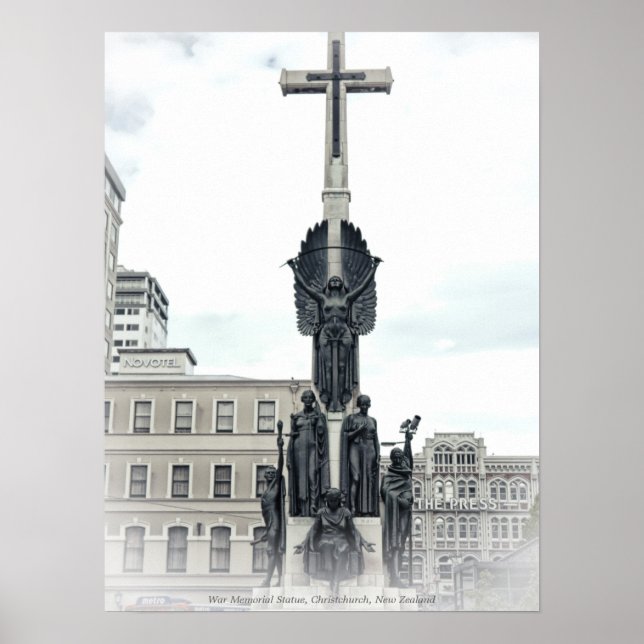 Medborgare i Krig, staty, kristkyrkan New Zeal Poster (Framsidan)