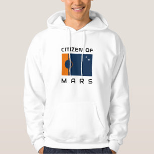 Medborgare i Mars Hoodie med Martian Flagga