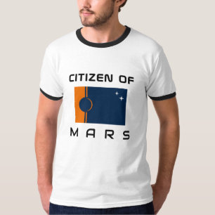 Medborgare i Mars T-Shirt med Martian Flagga