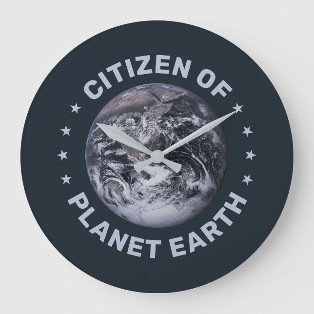 Medborgare i Planet Earth Clock Stor Klocka (Framsida)