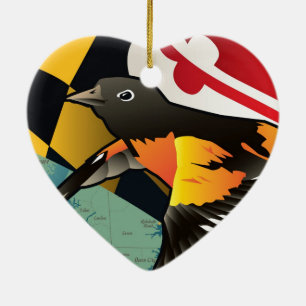 Medborgare Oriole, Maryland statliga fågel Julgransprydnad Keramik