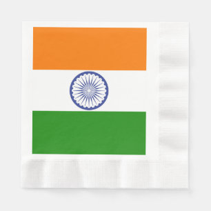 Medborgareflagga av Indien Ashoka Chakra Pappersservett